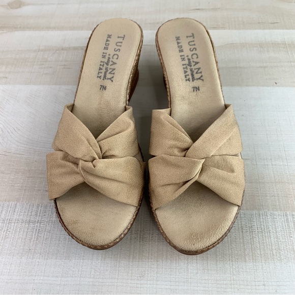 Tuscany Bronze Wedge Sandals - Picture 2 of 11